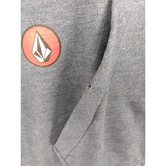 Volcom Hoodie Mens Small Blue Straight Up Fleece Y2K Skateboard Surfer Grunge - Picture 9 of 11